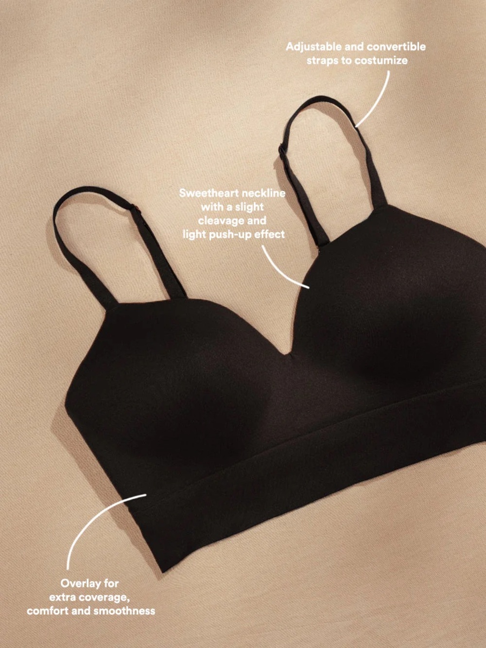 🆕 Truekind Truekind® Supportive Comfort Wireless Shaping Bra in Black - M - Picture 2 of 9